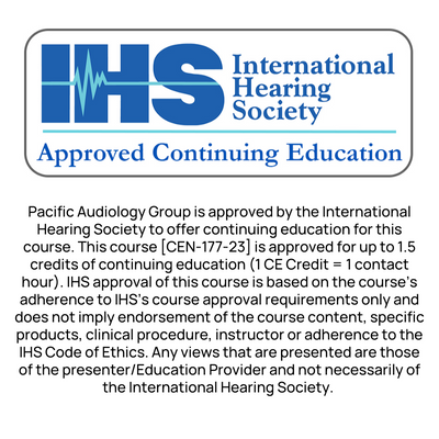 IHS Endorsement Logofor Pacific Audiology Group Course Social Media Marketing